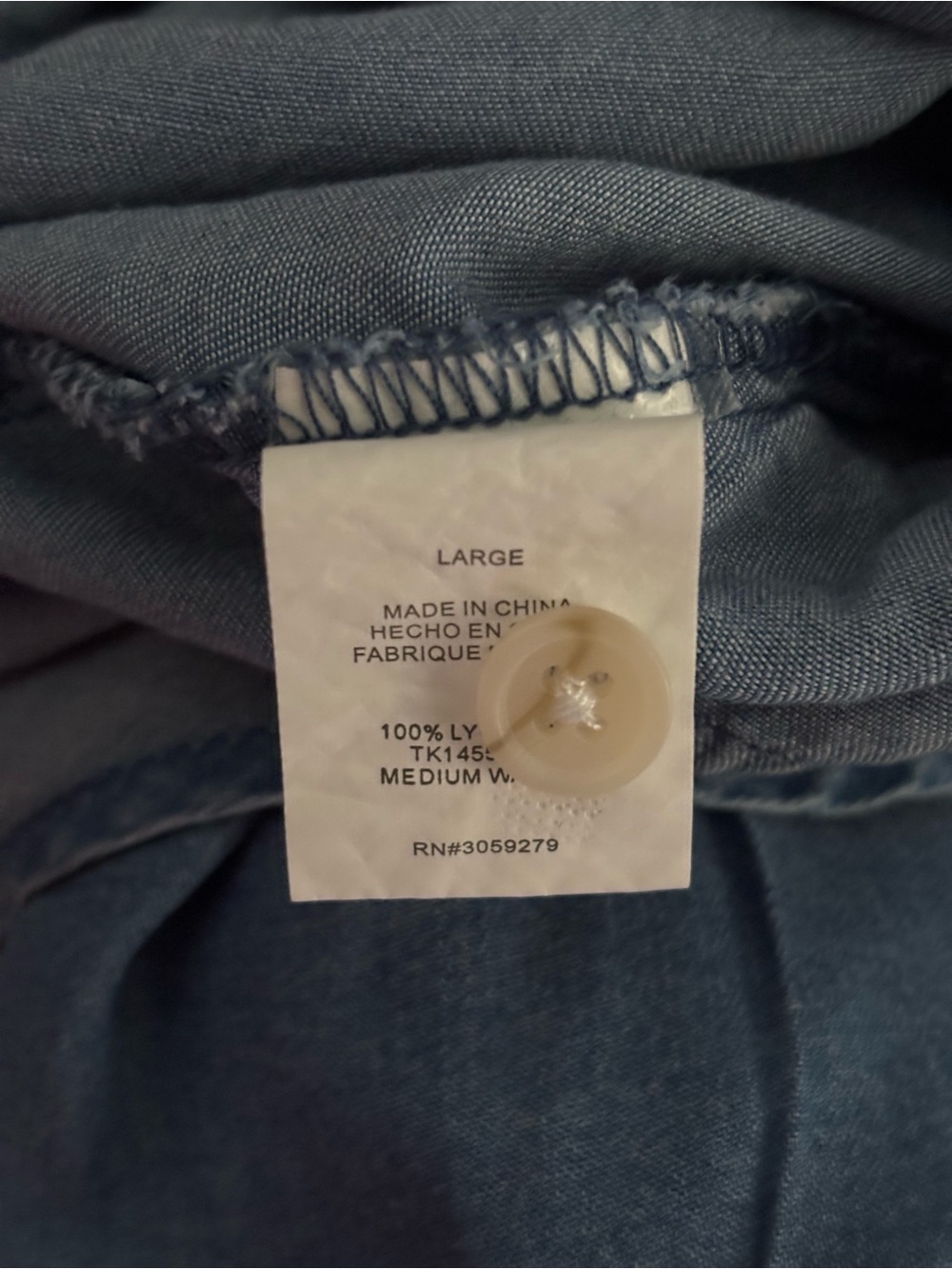 Thread & Supply Denim Utility Button Down Shirt Dress | Size L - Picture 10 of 12